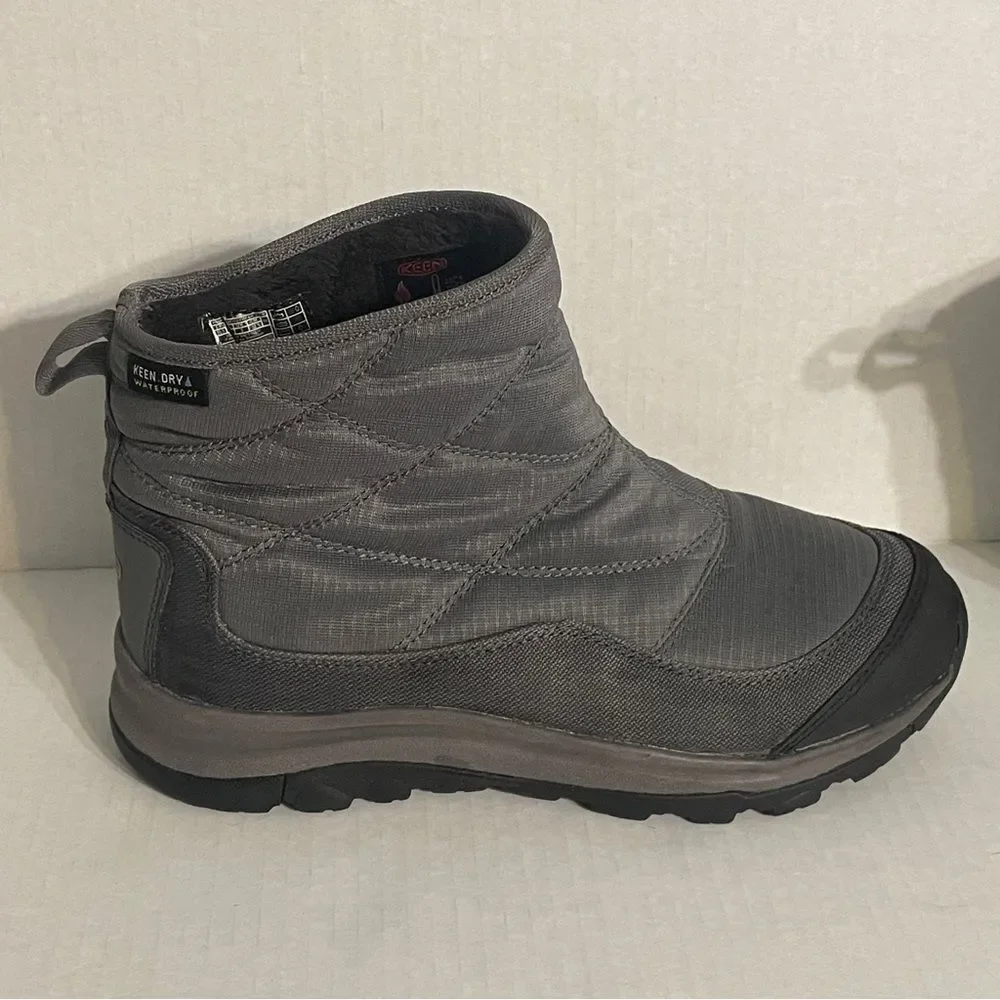 KEEN Warm Winter Waterproof Hiking Boots. Women’s Size 5.5. Dark grey gray cold